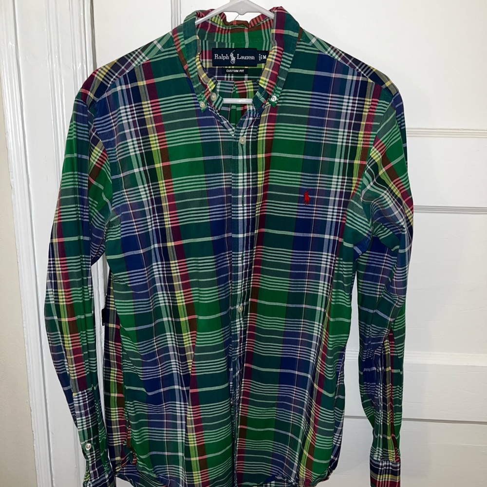 Multicolor plaid long-sleeve Polo by Ralph Lauren button down in medium